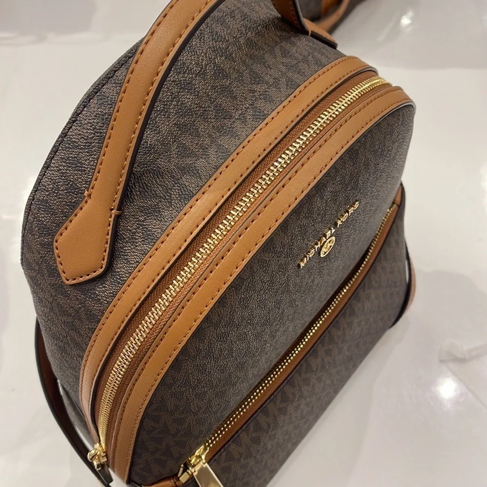 Michael Kors Womens Valerie Medium Logo Backpack 30F2G9VB2B Brown  NWT
